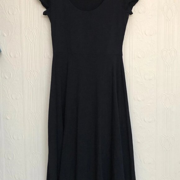 Sustainable People Tree fit and flare navy jersey dress Size 14 U.K. or Size 10 - Picture 3 of 4
